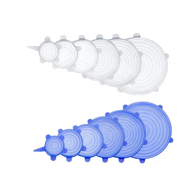 6 Pack Reusable Universal Durable and Flexible Silicone Stretch Lids  Silicone Suction Lid  Food Covers Keeping Food Fresh