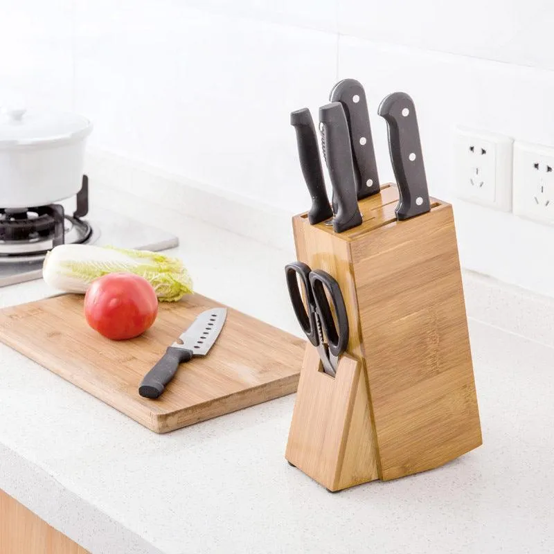 Bamboo Knife Holder with Eco-Friendly Storage Solution