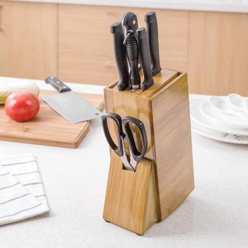 Bamboo Knife Holder with Eco-Friendly Storage Solution