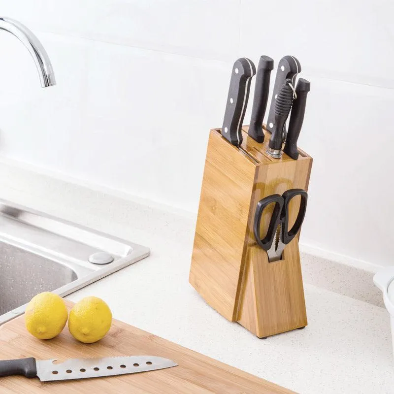 Bamboo Knife Holder with Eco-Friendly Storage Solution