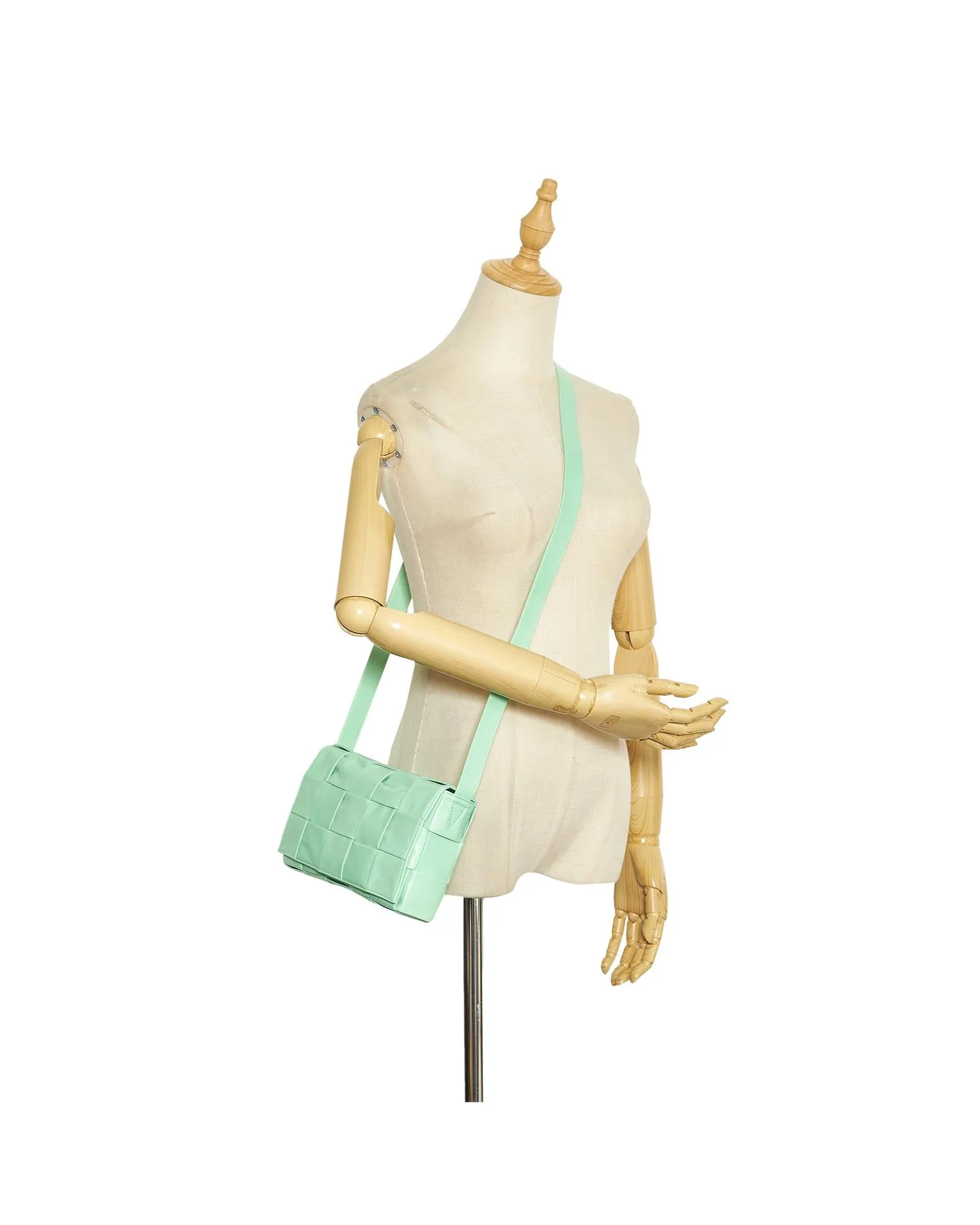 Bottega Veneta Cassette Crossbody Bag in Mint Green