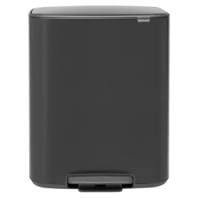 Brabantia 60L 2 Compartment Bo Pedal Bin - Matt Black | 211508