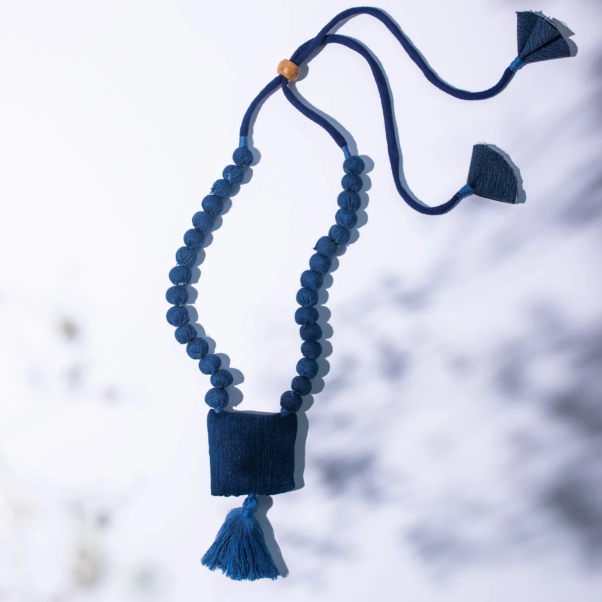 Chitra- Upcycled Denim Necklace by Dwij