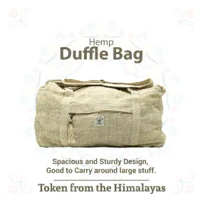 Eco-friendly Hemp Duffle Bags-Handmade Boho Hippie Satchel for Travel and Carrying Gear-Multipocket & Multipurpose Carryall Bag-Gift for Men