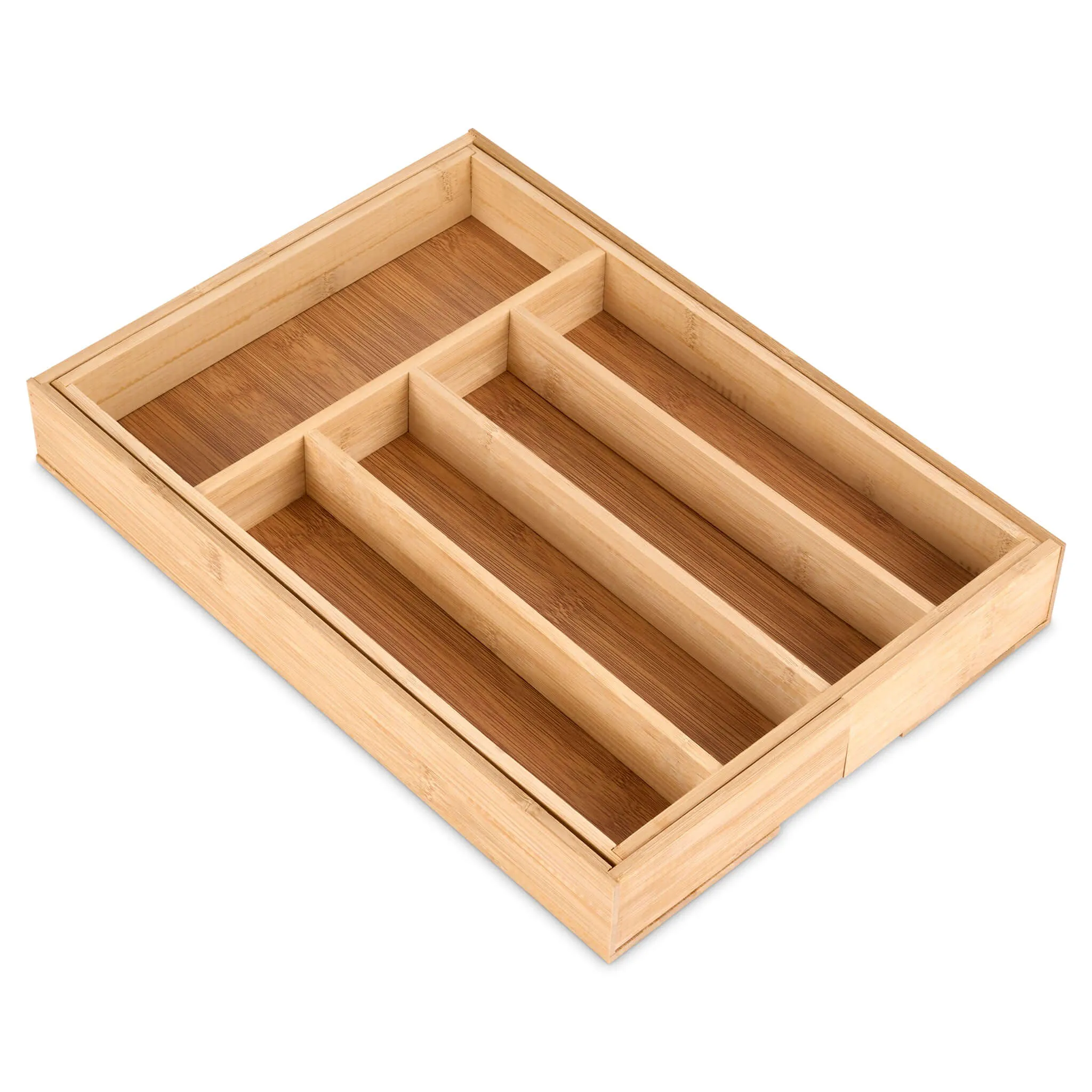 Expandable Bamboo Utensils Cutlery Tray