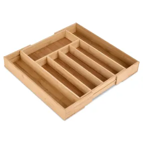 Expandable Bamboo Utensils Cutlery Tray