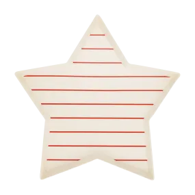 HAM1031 - Hamptons Star Shaped Red Stripe Reusable Bamboo Tray