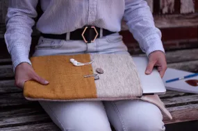 Hemp Laptop Case || Handmade & Eco-Friendly- Yellow