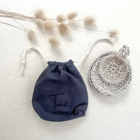 Hemp Scrubbies and Gift Bag - Navy Blue