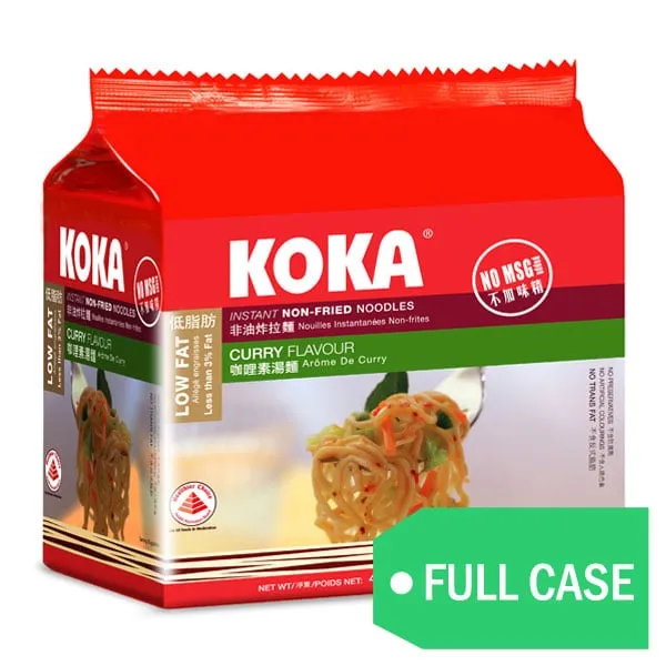 KOKA Non-Fried Instant Noodles Curry Flavor (Case) 咖喱素湯味非油炸拉麵（整箱）