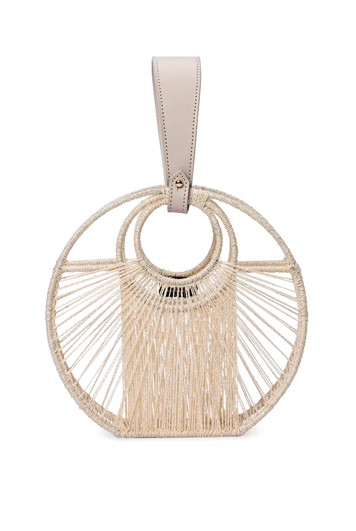 Langa Circular Woven Bag | White