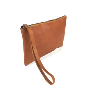 Leather Clutch Camel