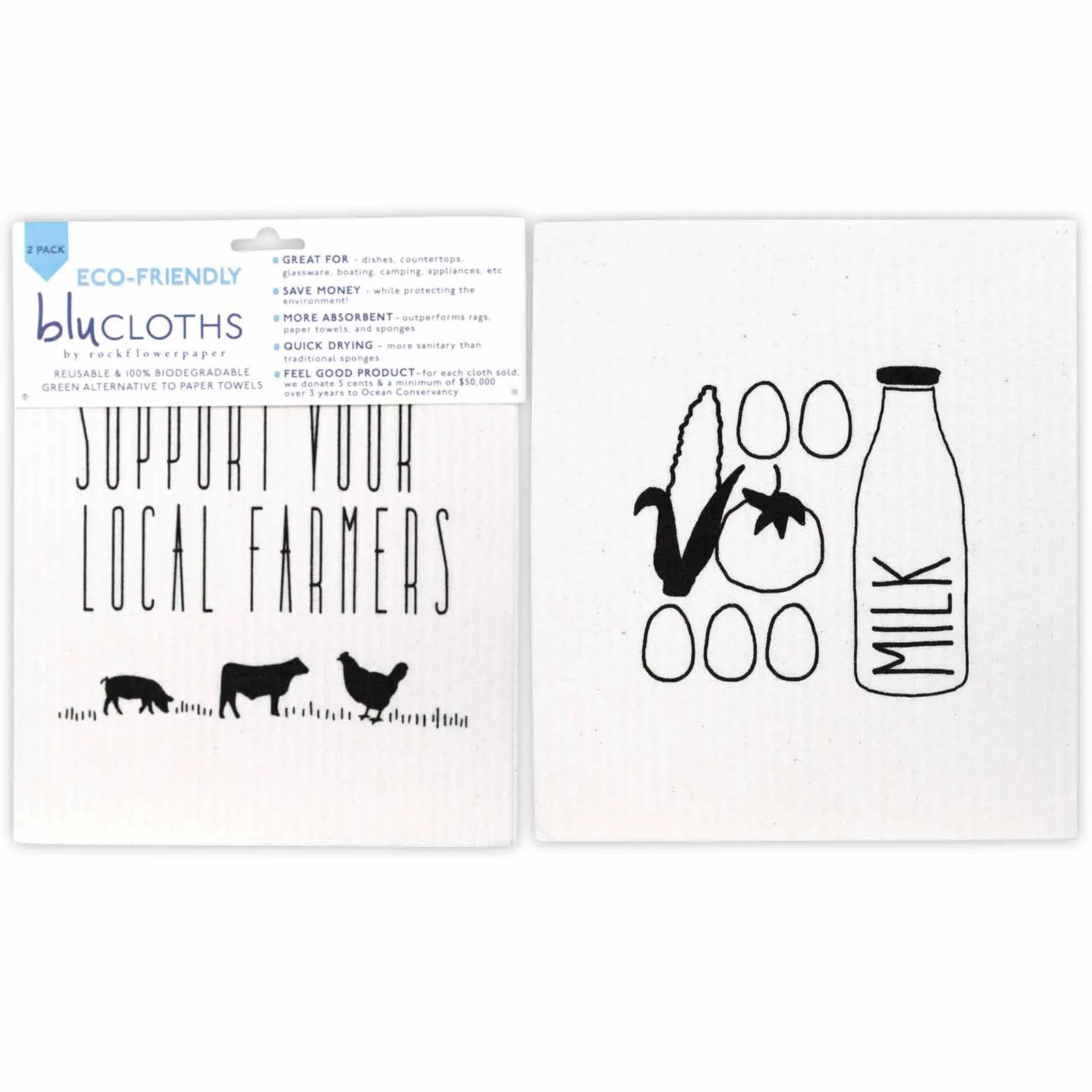 local farmer Eco-friendly blu Sponge Cloth-set of 2