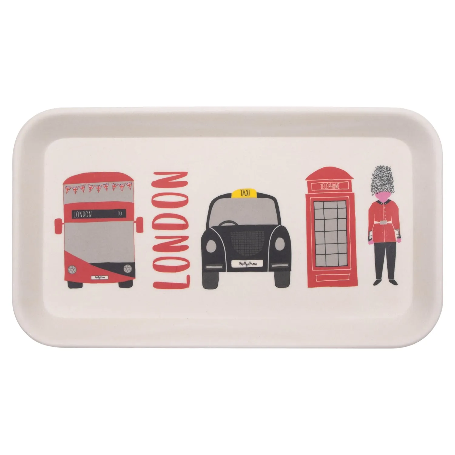 London Adventures Bamboo Tray by Milly Green