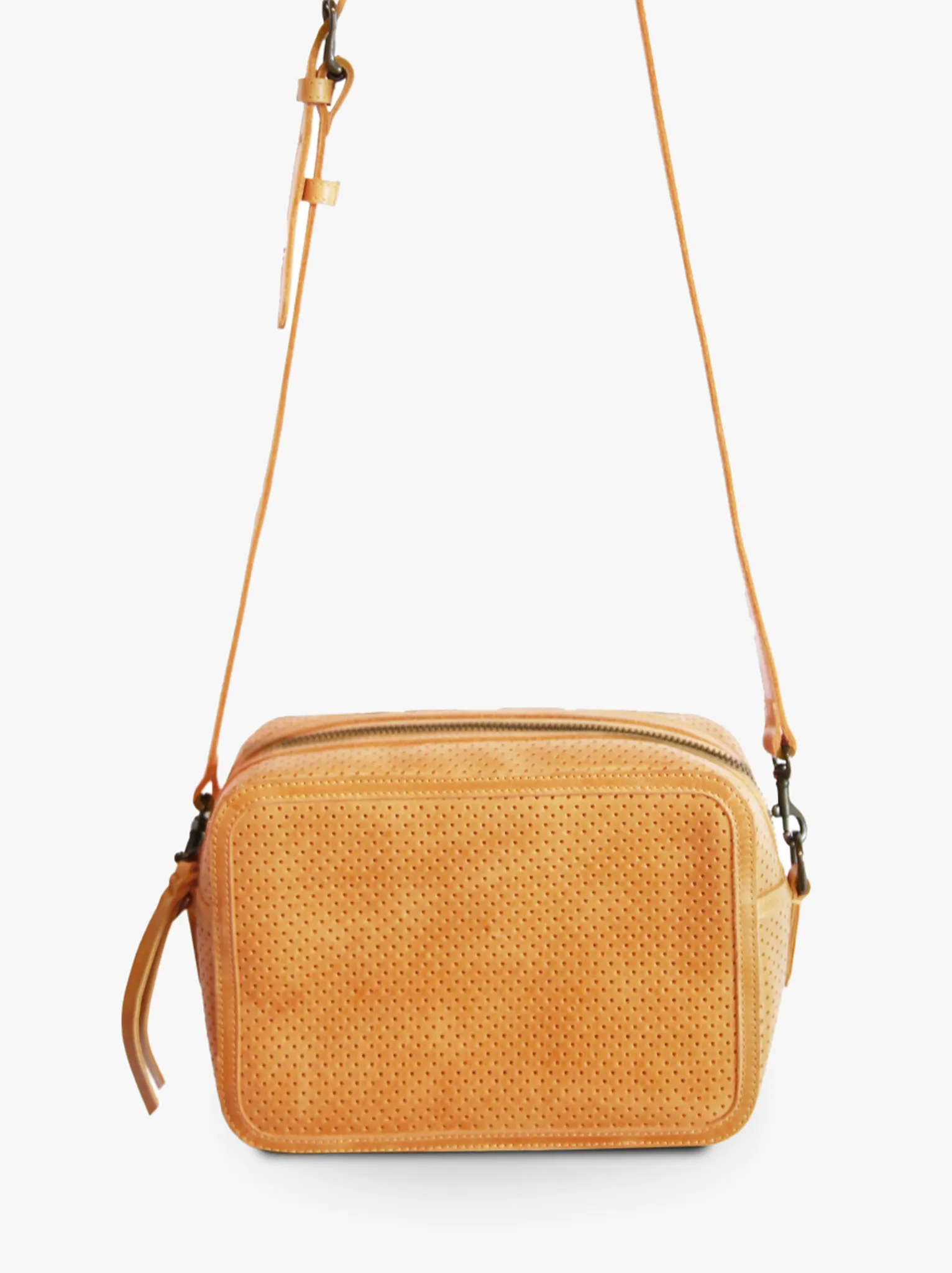 Medium Perforated Zipper Crossbody