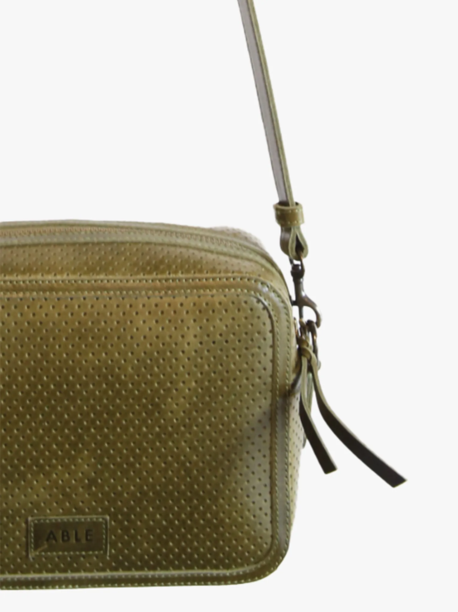 Medium Perforated Zipper Crossbody