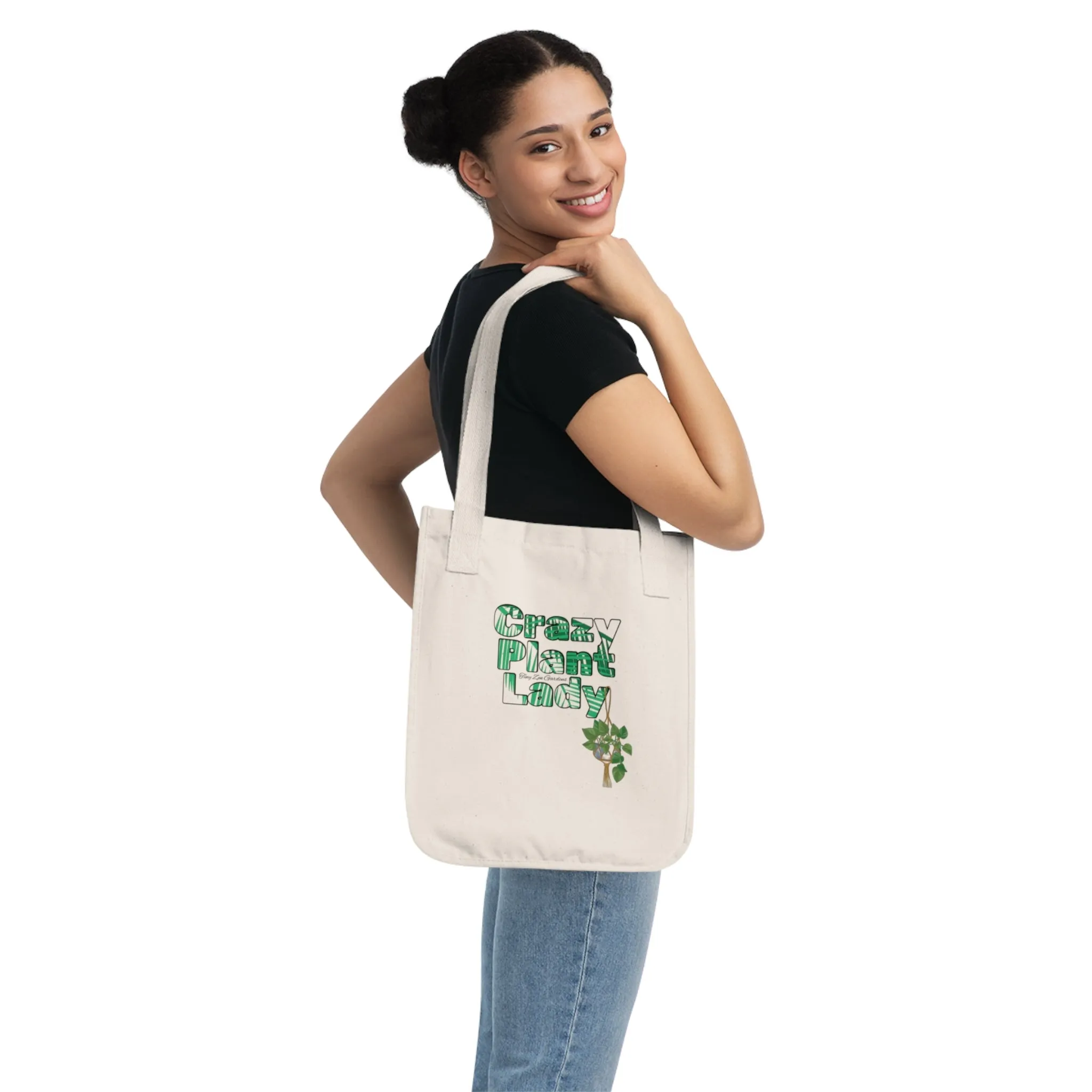 Organic Canvas Tote Bag | Crazy Plant Lady | Tiny Zen Gardens