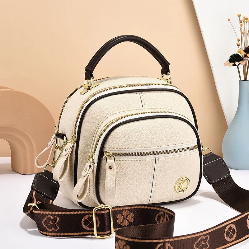 Versatile Crossbody Bag For Multi-zipper Design Shoulder Bags With Portable Fashion Handbags Small Square Bag