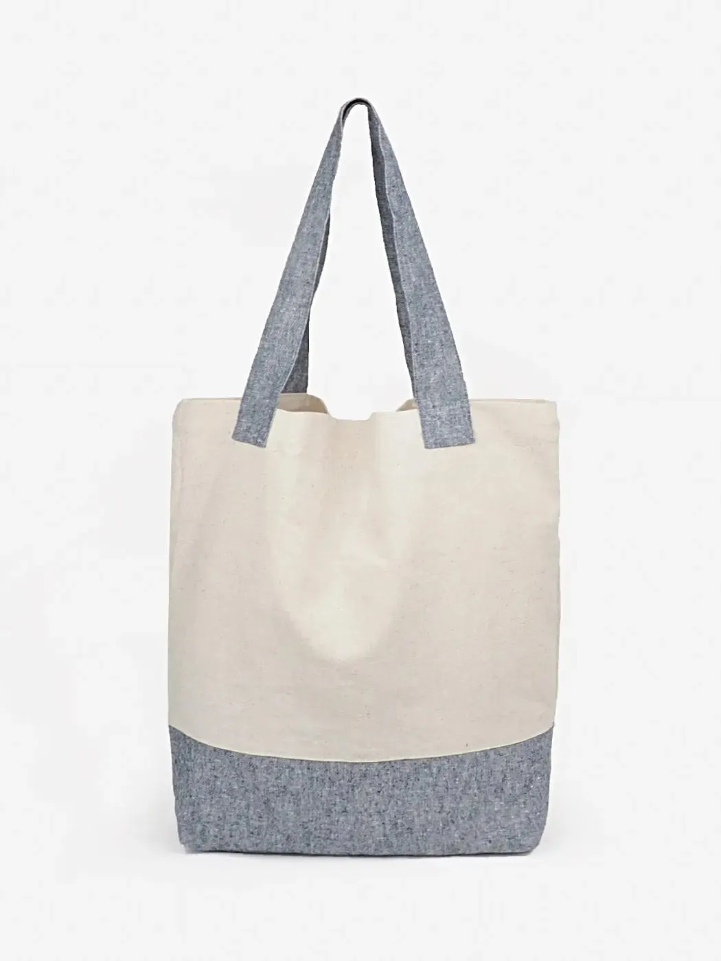 White & Grey Recycled Hemp Tote Bag